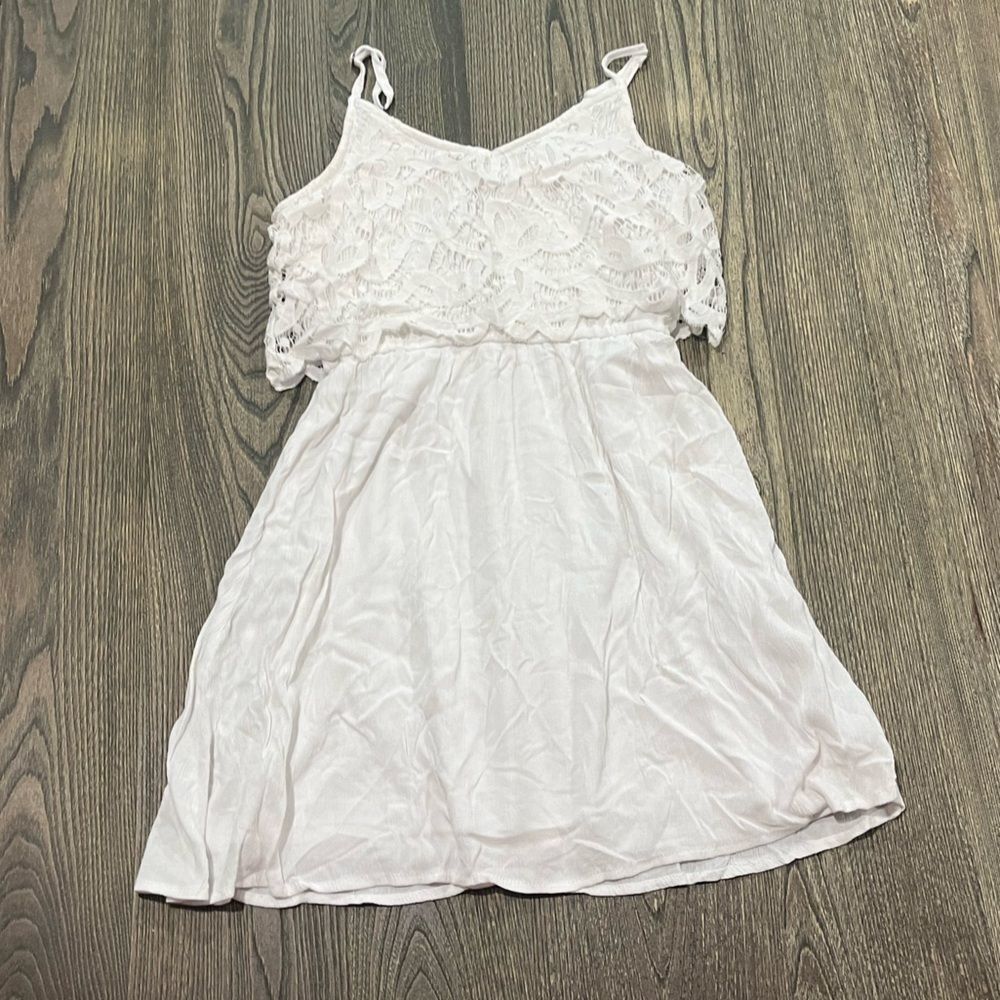 Maurices Cami Lace MiniβDress V-Neck Adjustable Strap Pullover White Size S